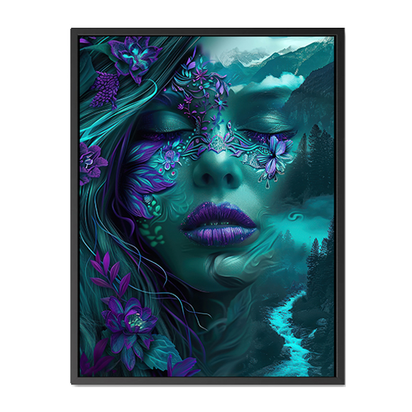 Tableau pop art - Purple and Teal flowers