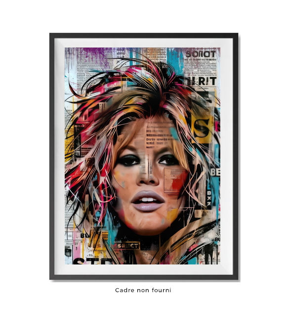 Tableaux, objet décoratifs Pop Art Tableau Brigitte Bardot Portrait