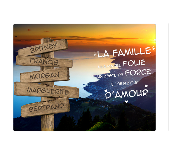 Tableau personnalisé Famille Lac : vue de face