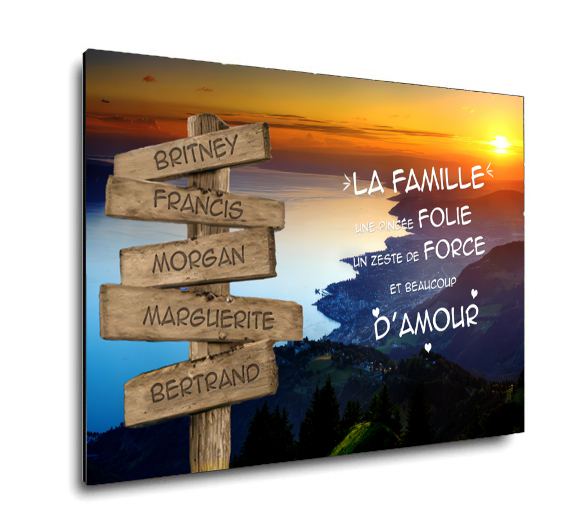 Tableau personnalisé Famille Lac : vue de coté