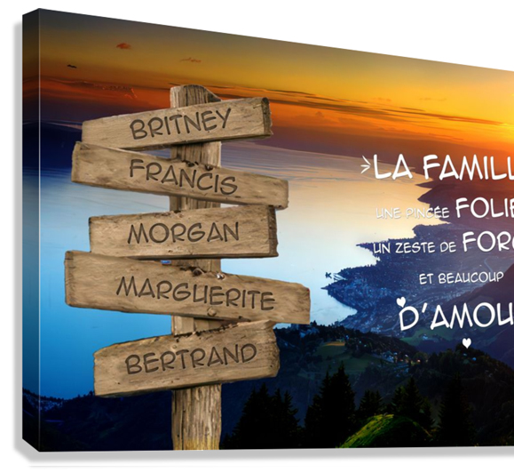 Tableau personnalisé Famille Lac : vue de coté