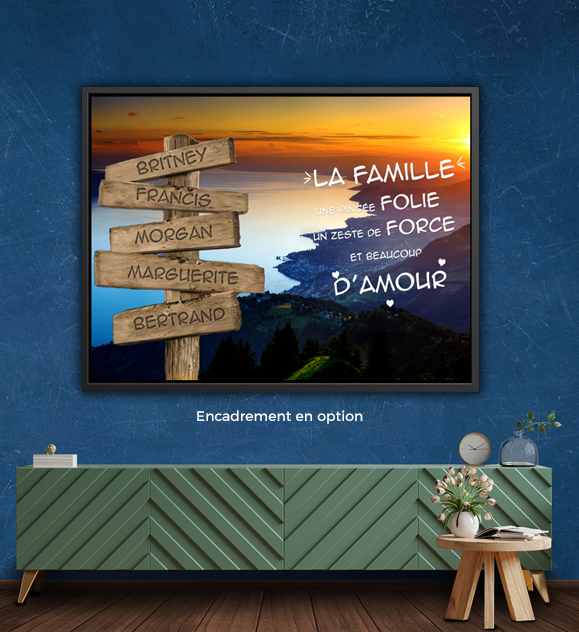 Tableau personnalisé Famille Lac en situation