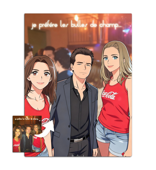 Tableau Personnalisé Manga : vue de face