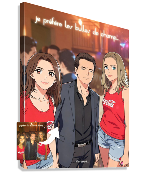 Tableau Personnalisé Manga : vue de coté