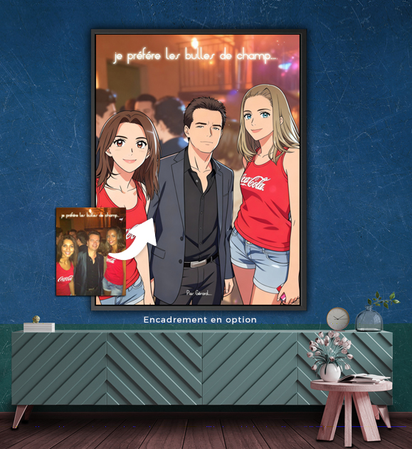 Tableau Personnalisé Manga en situation