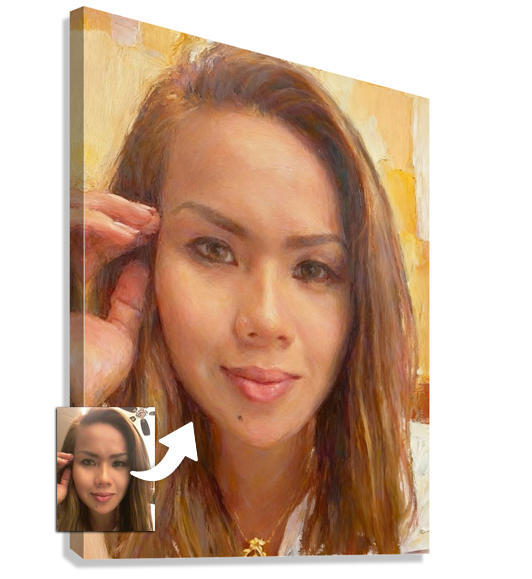 Tableau Personnalisé Peinture à l'huile : vue de coté