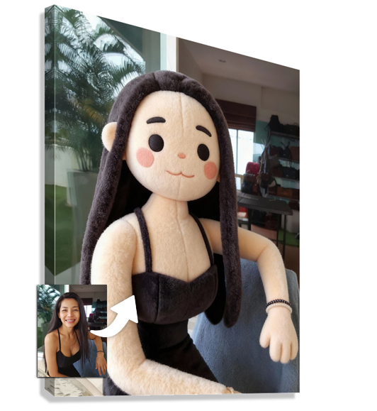 Tableau Personnalisé Photo Peluche : vue de coté