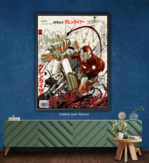 Tableau Goldorak Marvel en situation