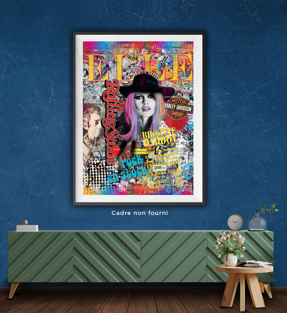 Tableau Pop Art Brigitte Bardot en situation 