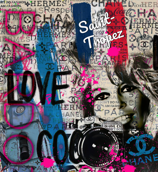 Zoom : Tableau Brigitte Bardot St Tropez