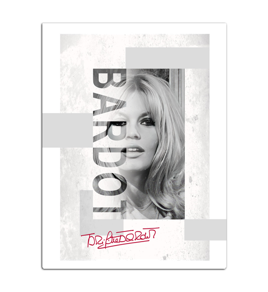 Tableau Brigitte Bardot Noir & Blanc : vue de face