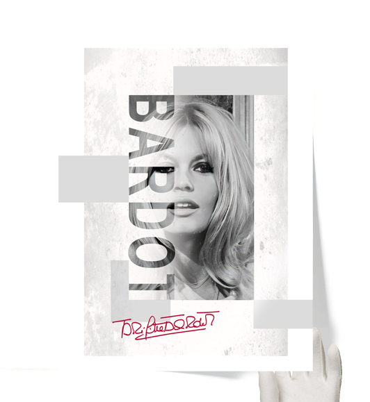 Tableau Brigitte Bardot Noir & Blanc : vue de face