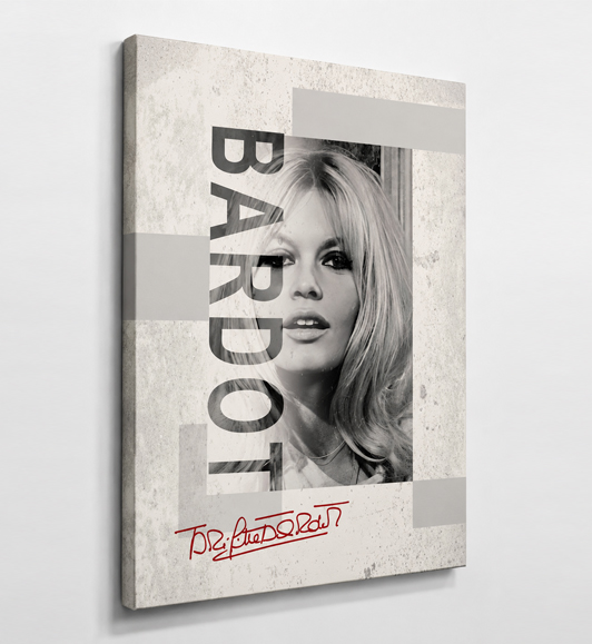 Tableau Brigitte Bardot Noir & Blanc : vue de coté