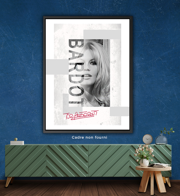 Tableau Brigitte Bardot Noir & Blanc en situation