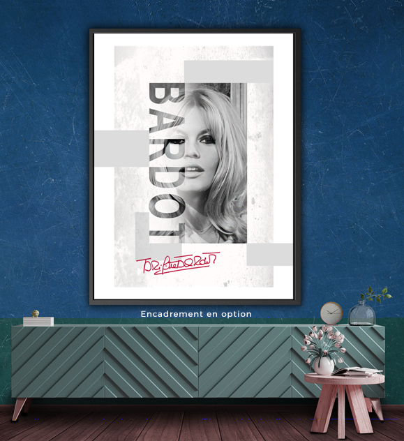 Tableau Brigitte Bardot Noir & Blanc en situation