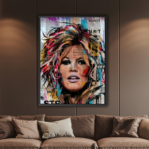 Tableaux, objet décoratifs Pop Art Tableau Brigitte Bardot Portrait